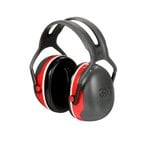 3M Peltor X-Series Over-the-Head Earmuffs, Black/Red