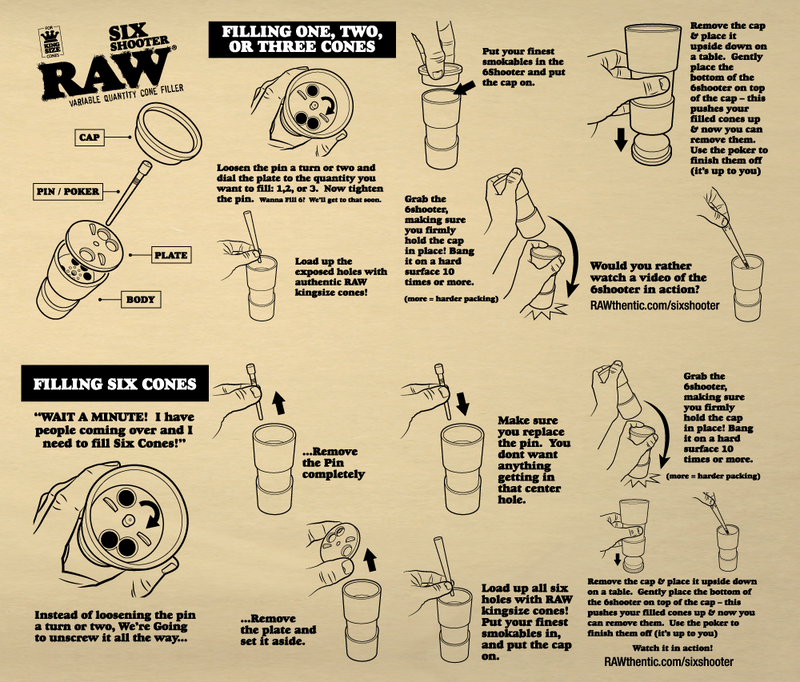 RAW Six Shooter for Lean Size Cones | Cone Loader Filling Device