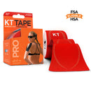 KT Tape Pro Kinesiology Therapeutic Sports Tape, 20 Precut 10 inch Strips, Rage Red
