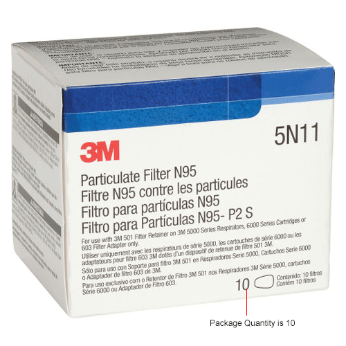 3M™ Particulate Filter, 5N11, N95, Pack of 10