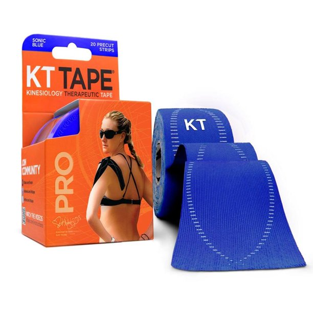 KT Tape Pro, 20 Precut 10 inch Strips, Sonic Blue