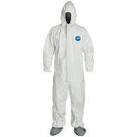 Tyvek Disposable Suit by Dupont with Elastic Wrists, Ankles and Hood (2XL)