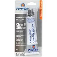 Permatex Clear RTV Silicone Adhesive Sealant, 3-Ounce