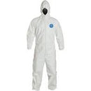 DuPont Tyvek Protective Coverall with Hood Size Medium, White