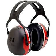 3M Peltor X-Series Over-the-Head Earmuffs, Black/Red